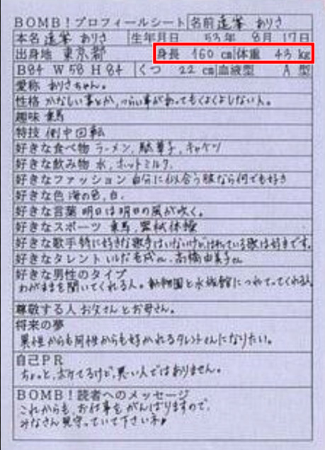 華原朋美の若い頃体重